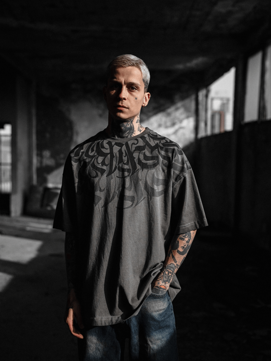 The Dark Runes Acid Wash T-shirt - Sleek Thread