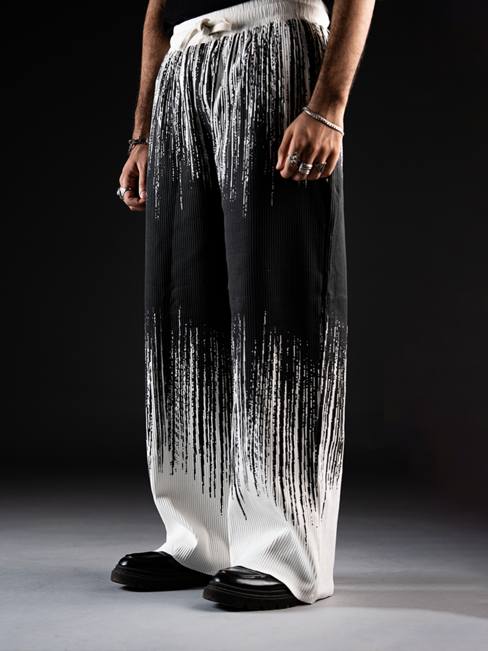 Loose Tie Dye Pleated Men Pants