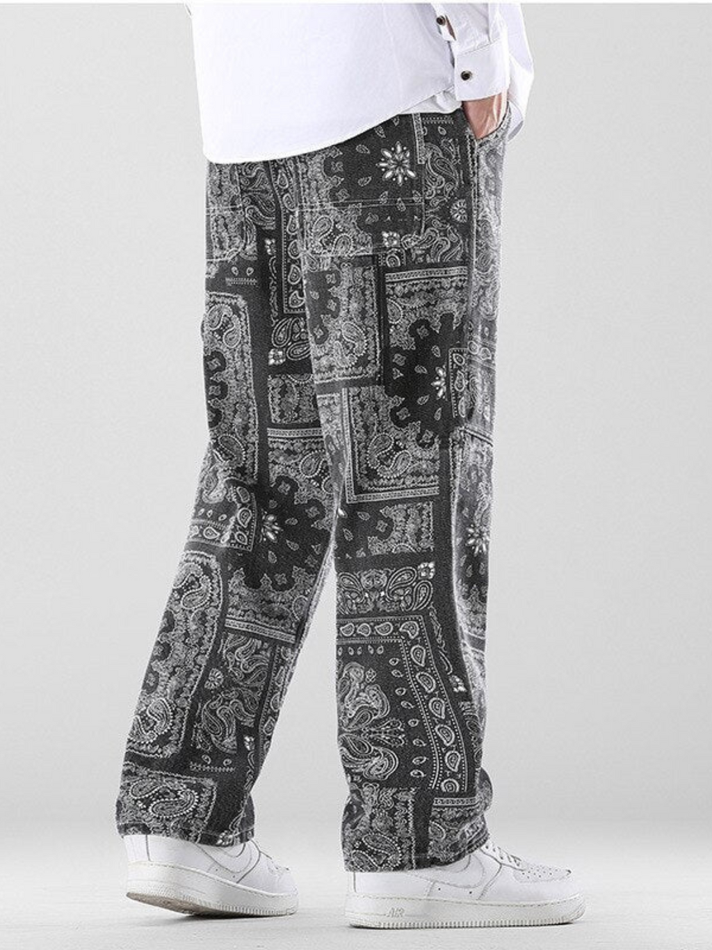 Men Paisley Print Jeans