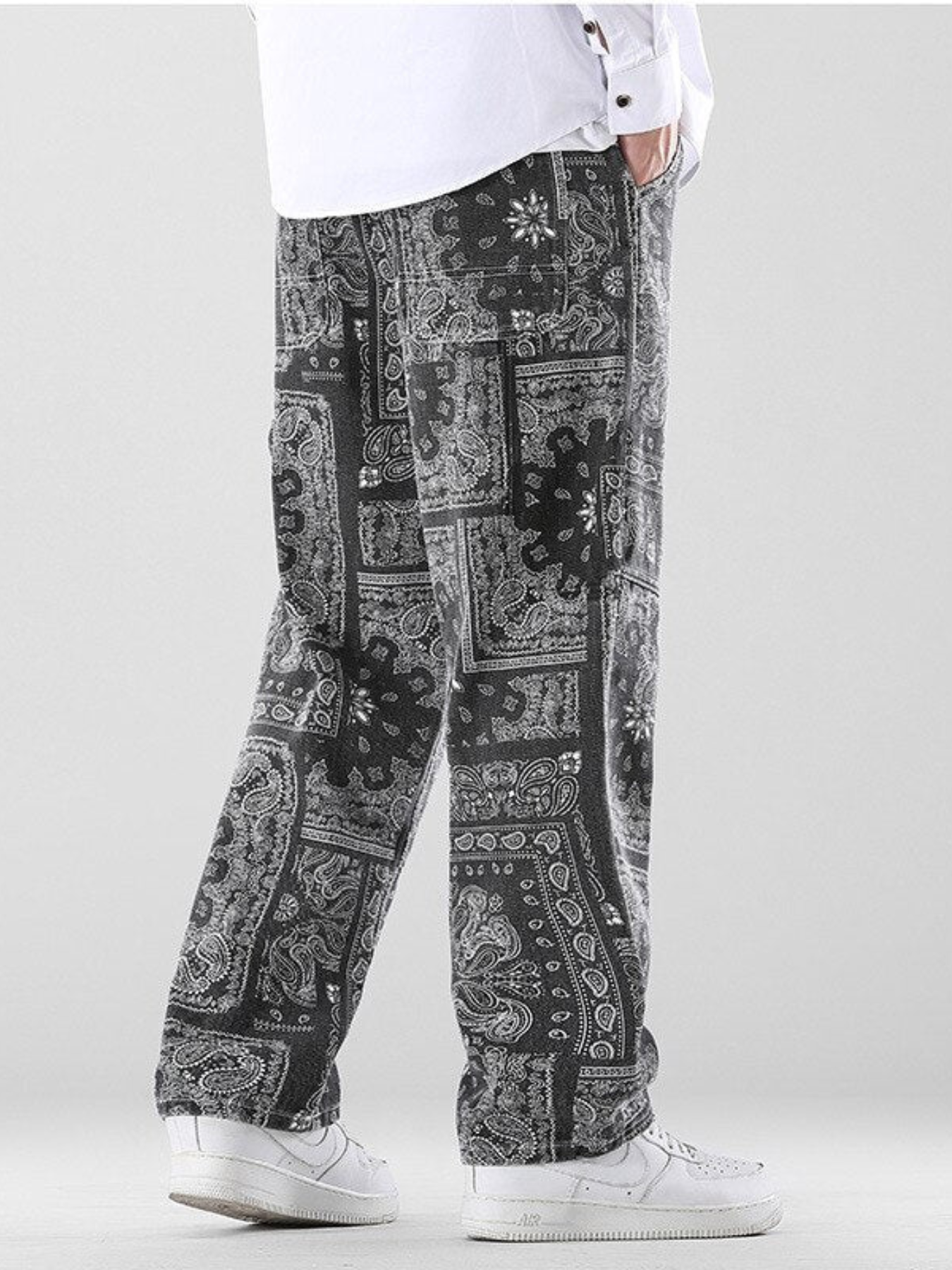 Men Paisley Print Jeans