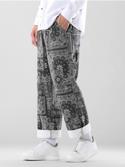 Men Paisley Print Jeans