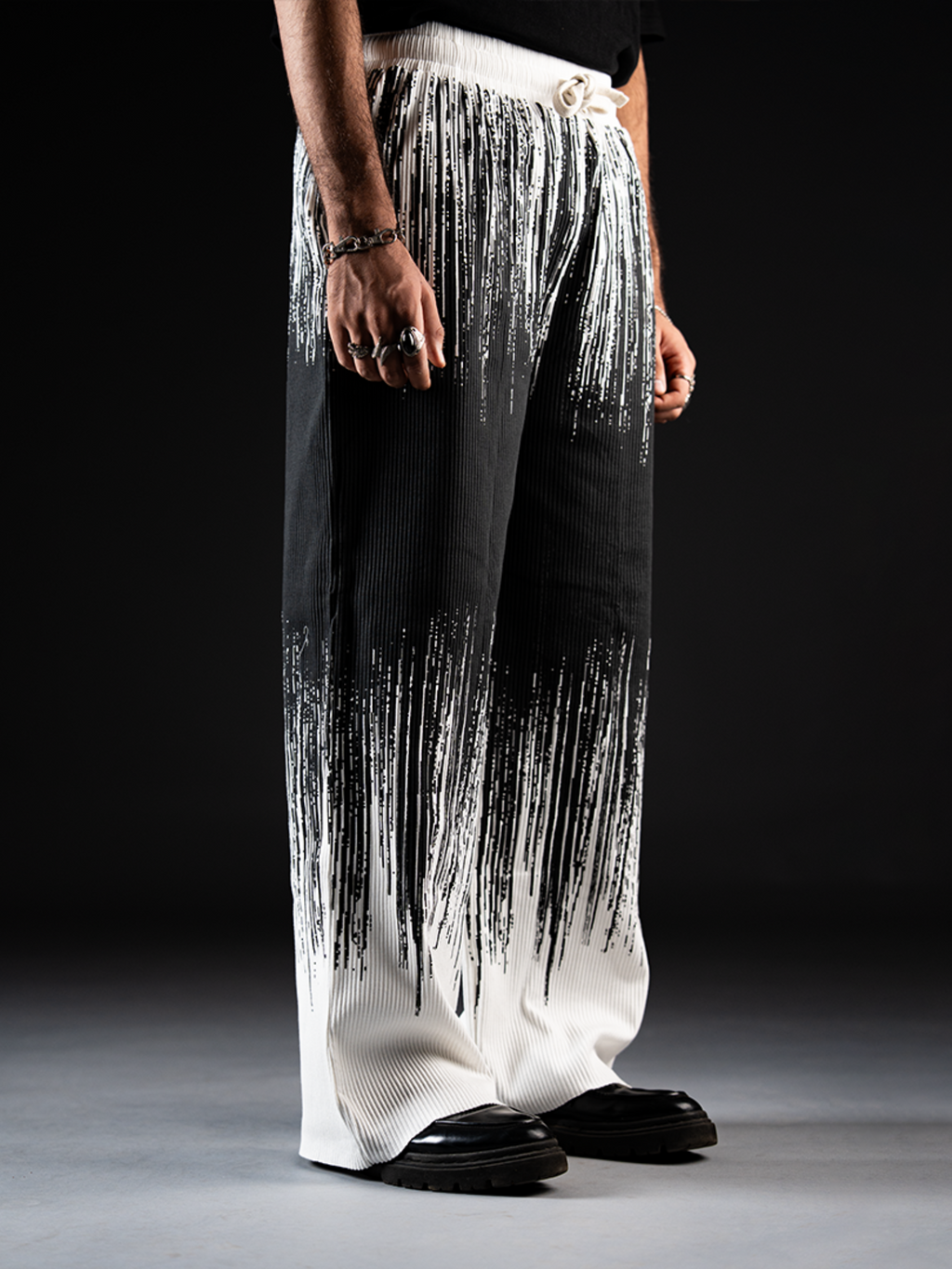 Loose Tie Dye Pleated Men Pants