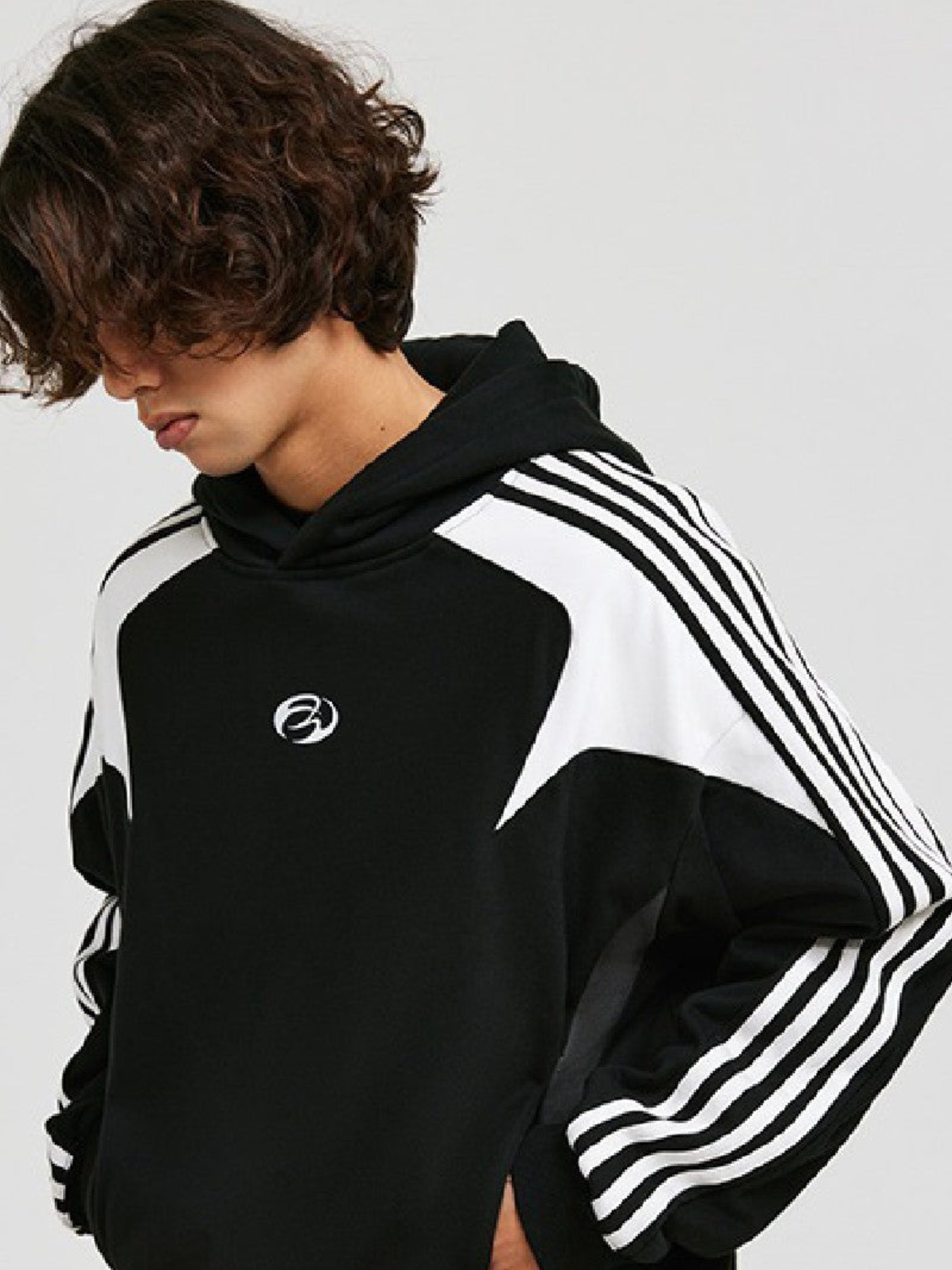 White Streak Striped Hoodie