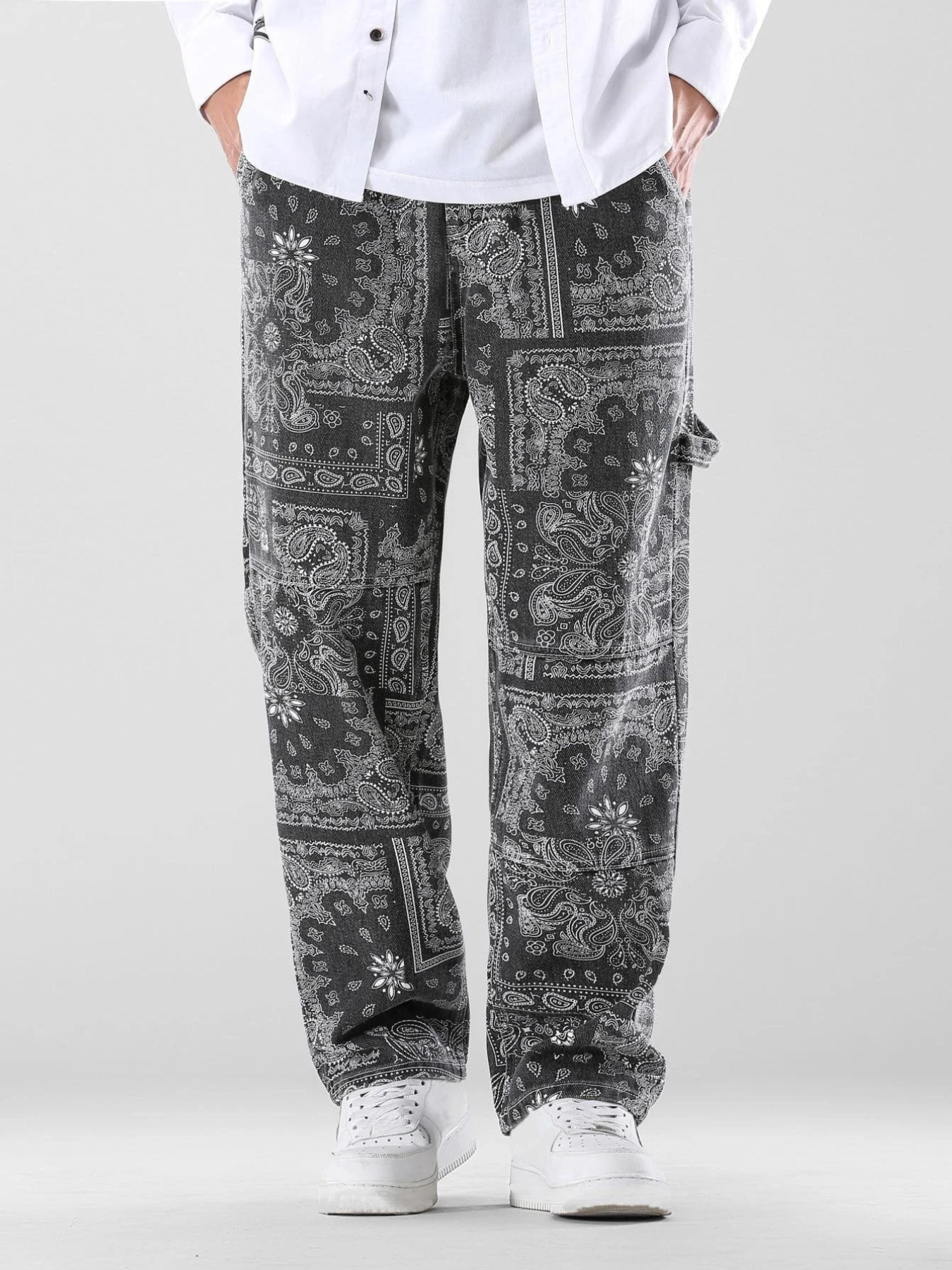 Men Paisley Print Jeans