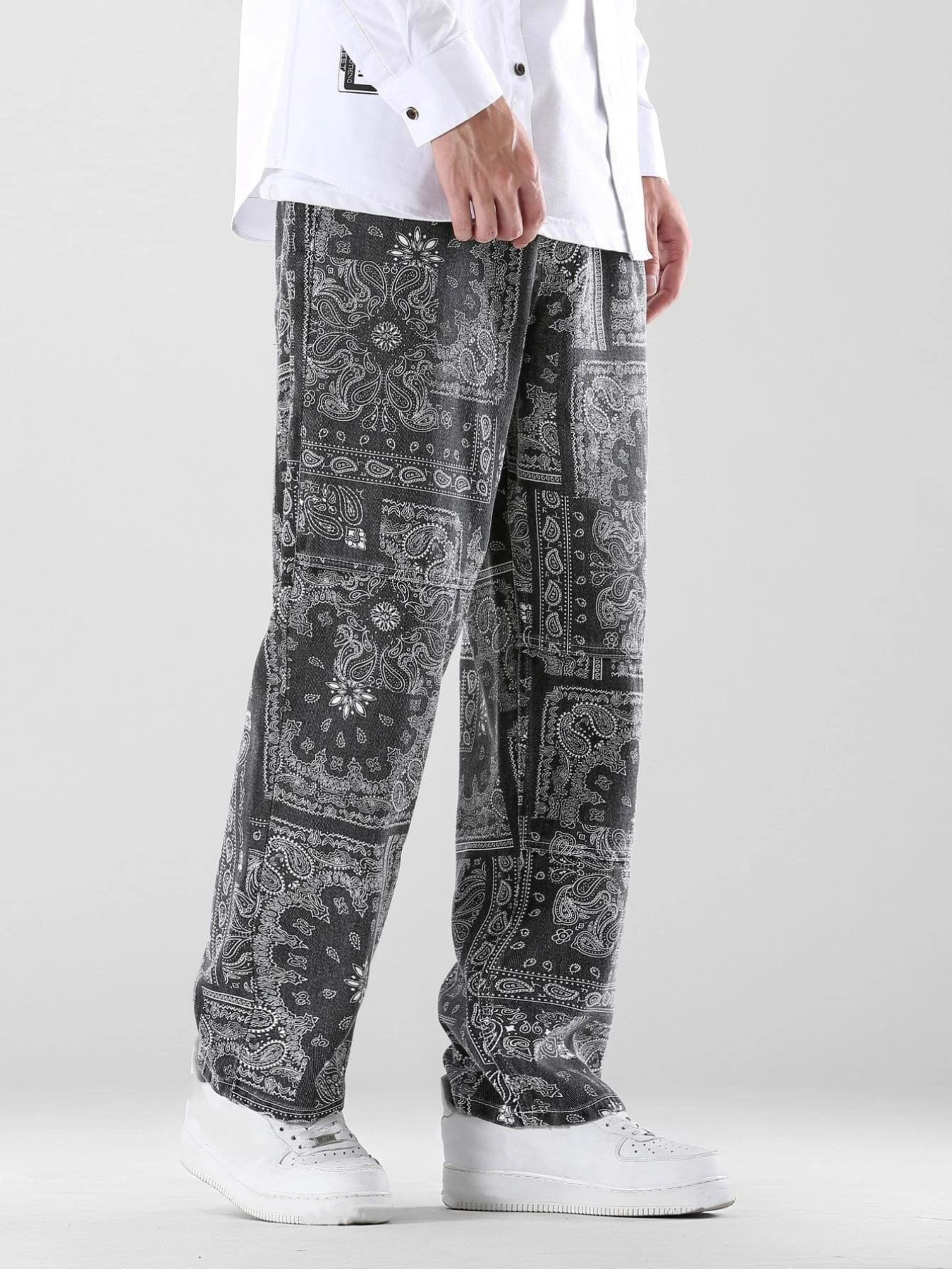 Men Paisley Print Jeans