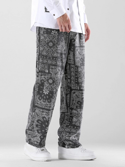 Men Paisley Print Jeans