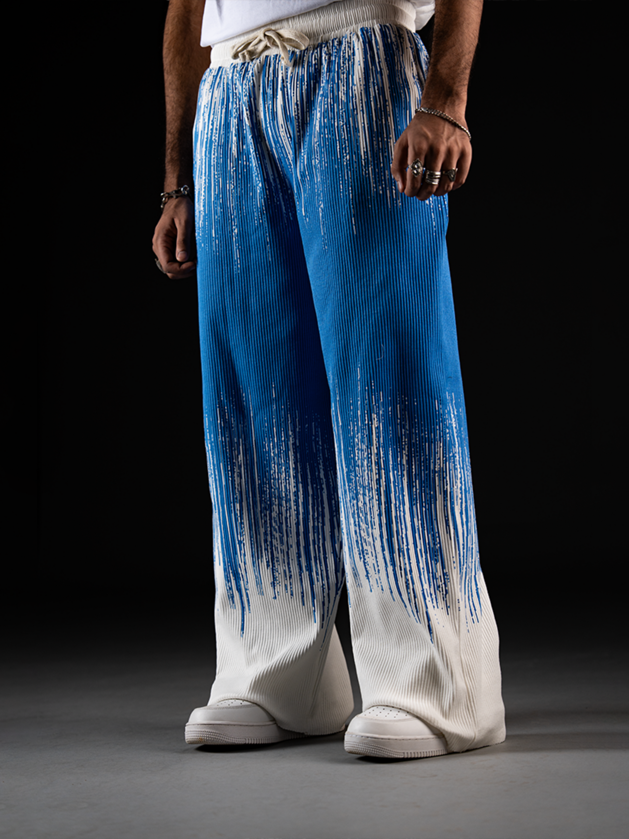 Loose Tie Dye Pleated Men Pants