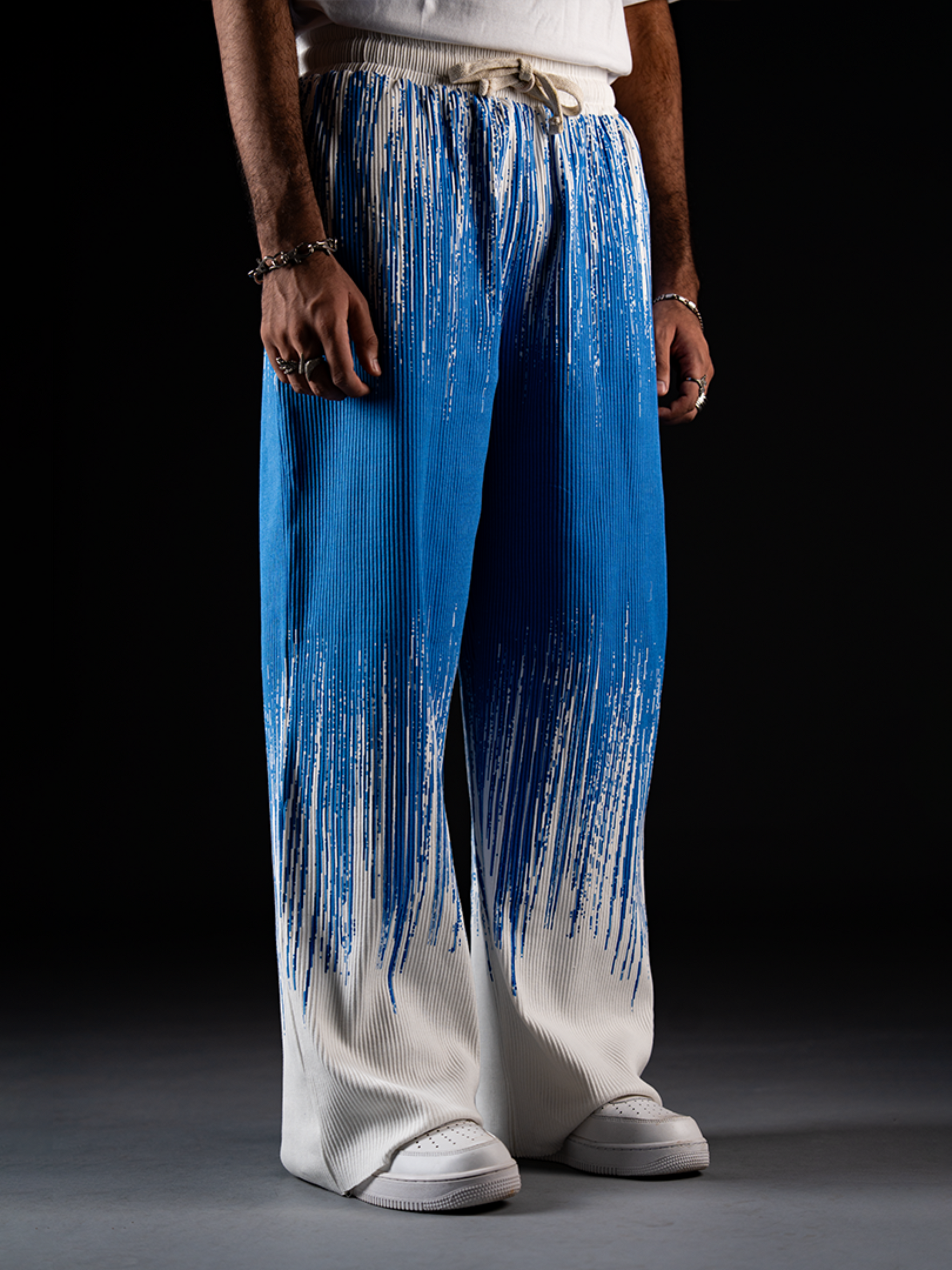 Loose Tie Dye Pleated Men Pants