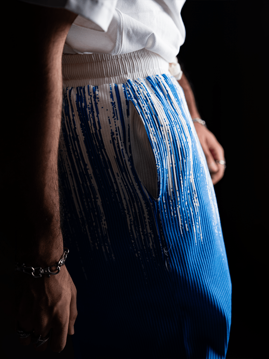 Loose Tie Dye Pleated Men Pants - Sleek Thread