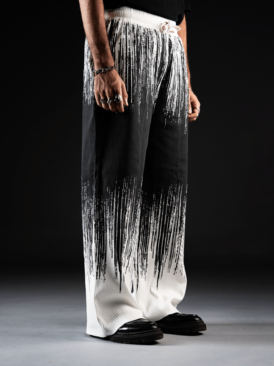 Loose Tie Dye Pleated Men Pants - Sleek Thread