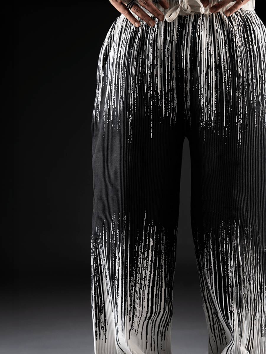 Loose Tie Dye Pleated Men Pants - Sleek Thread