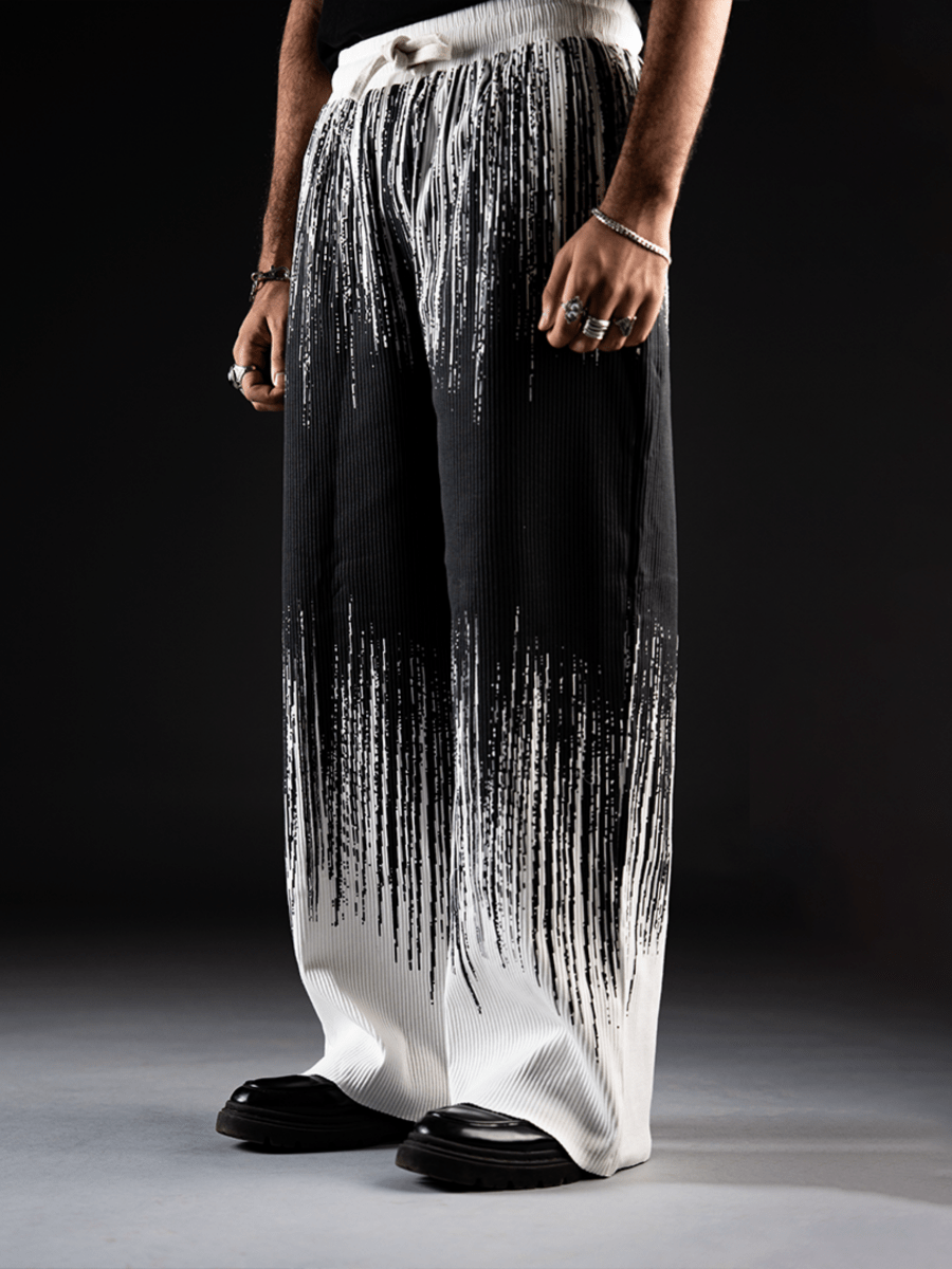 Loose Tie Dye Pleated Men Pants - Sleek Thread