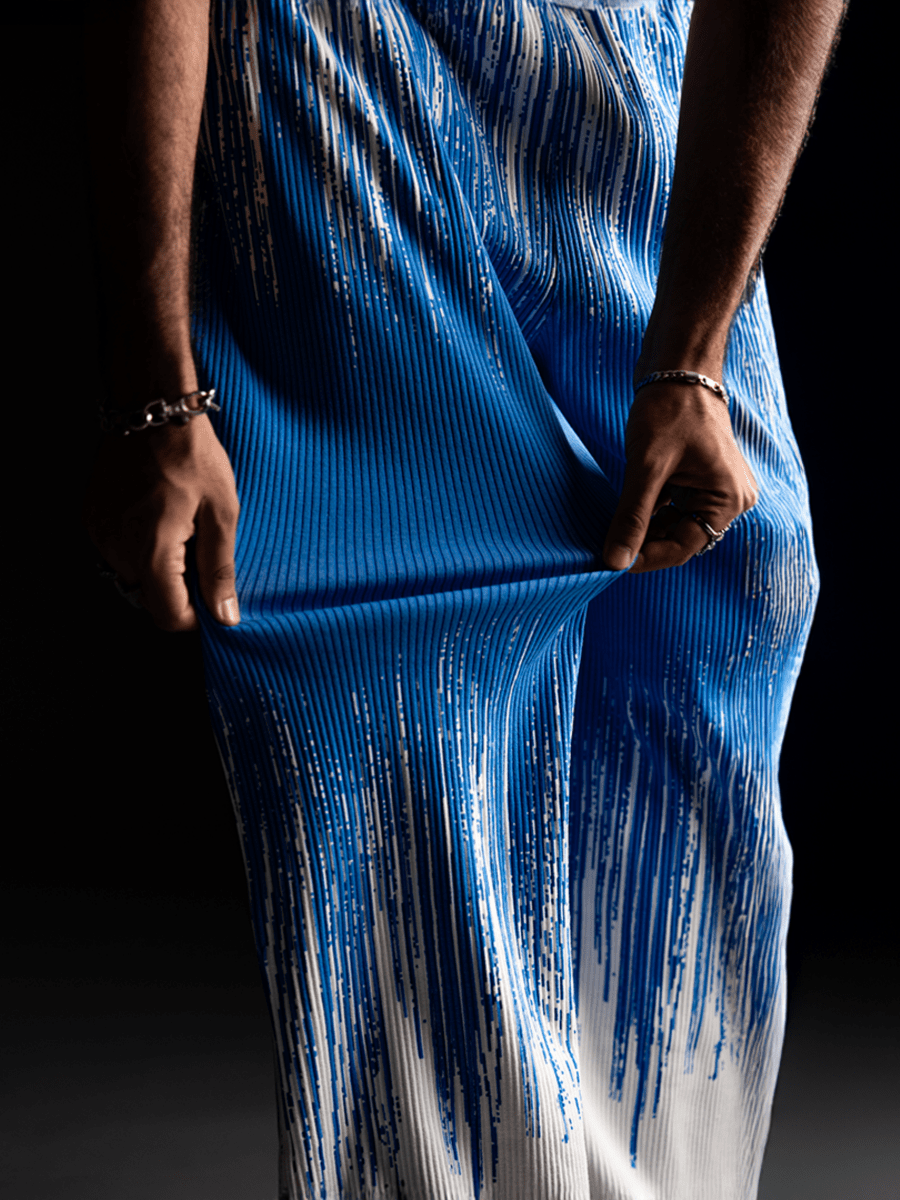 Loose Tie Dye Pleated Men Pants - Sleek Thread