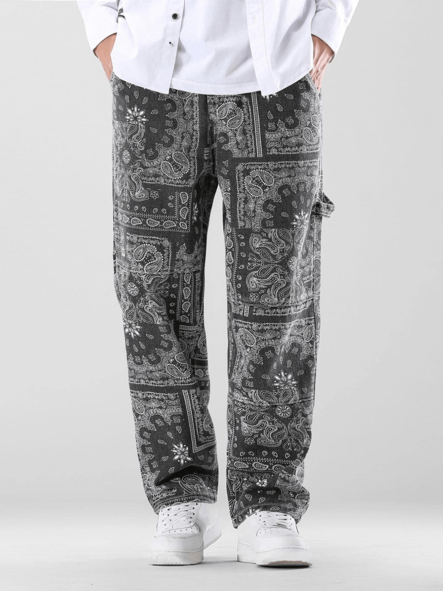 Men Paisley Print Jeans - Sleek Thread