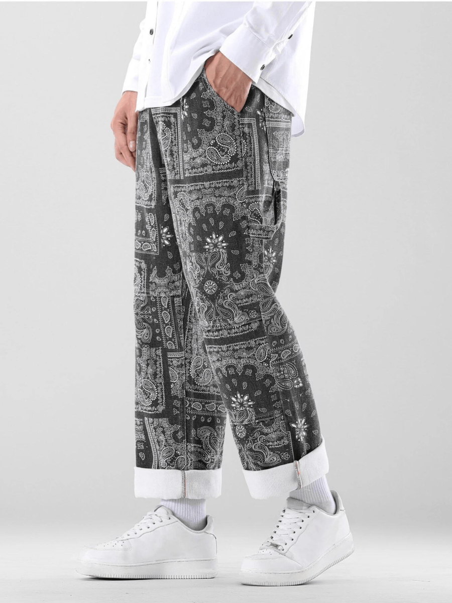 Men Paisley Print Jeans - Sleek Thread