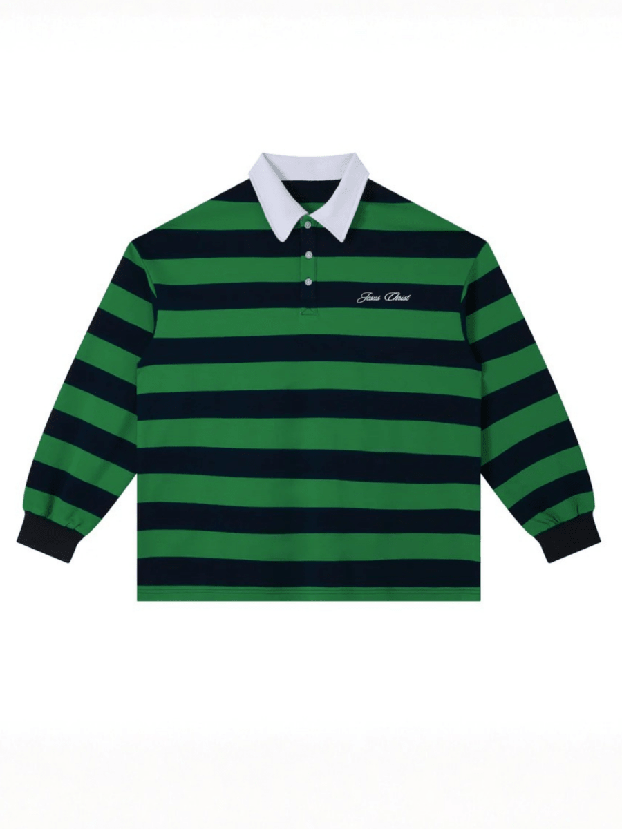 Noir Verde Rugby Polo - Sleek Thread