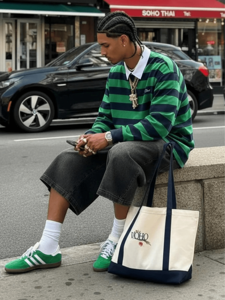 Noir Verde Rugby Polo - Sleek Thread