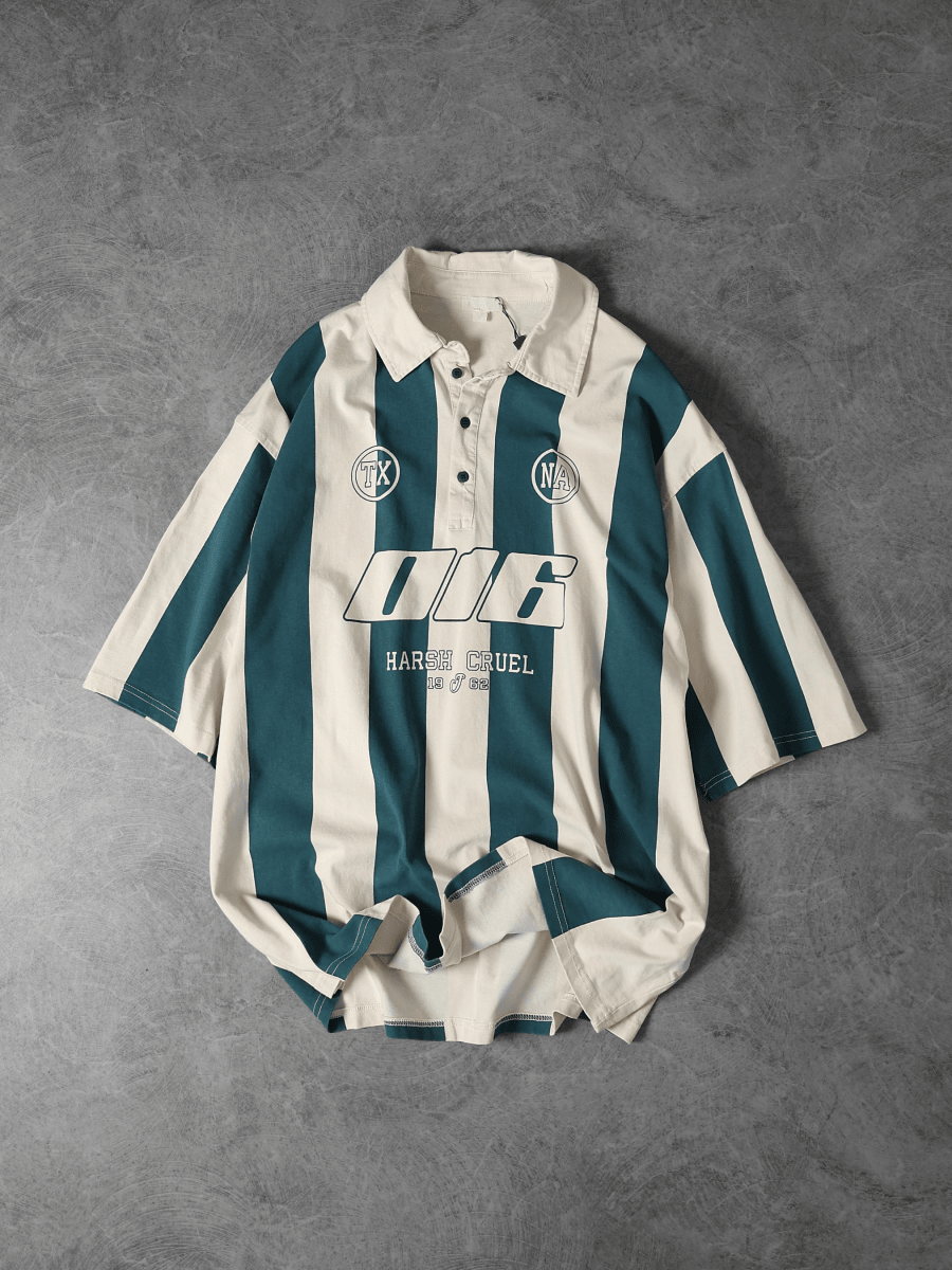 Striped Polo Jersey - Forest Green - Sleek Thread